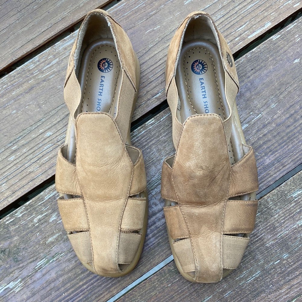 Vintage Earth Shoe Brown Suede Leather Sandal